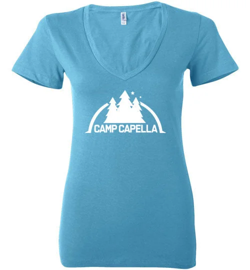 ultralight camping chair racks-CaPella Deep V Neck T-Shirt