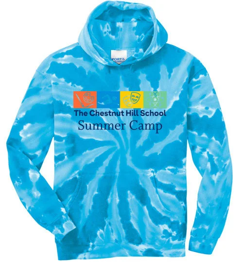 compact camping fire holders-Chestnut Hill School Tie-Dye Hooded Sweatshirt - Modern