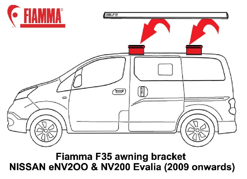 thermal camping neck bands-Fiamma F35 awning bracket NISSAN eNV2OO & NV200 Evalia Tekna Acenta (2009 onwards)