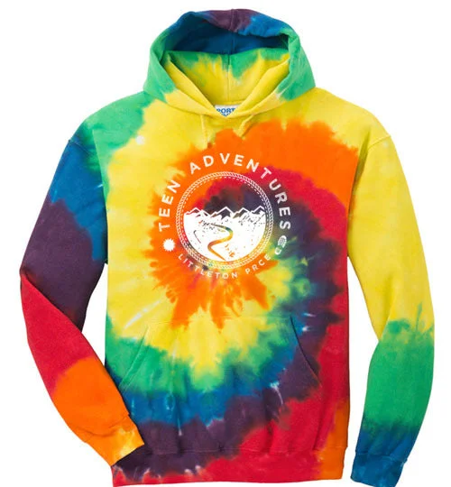 rechargeable camping glow tubes-Littleton Tie-Dye Hooded Sweatshirt - Teen Adventures