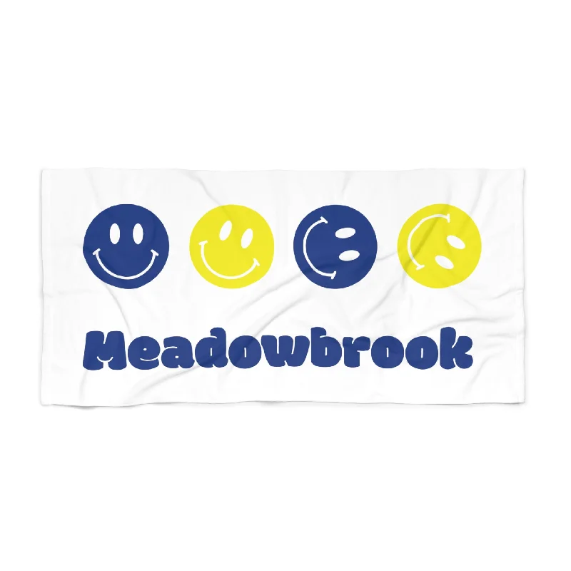 reusable camping cook tubes-Meadowbrook Beach Towel - Smiley