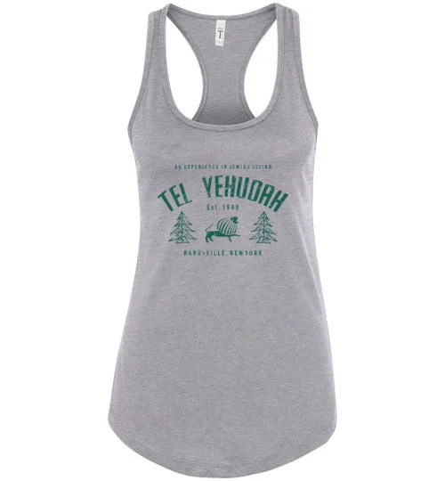 heavy-duty camping mat weights-Tel Yehudah Racerback Tank - Vintage Logo