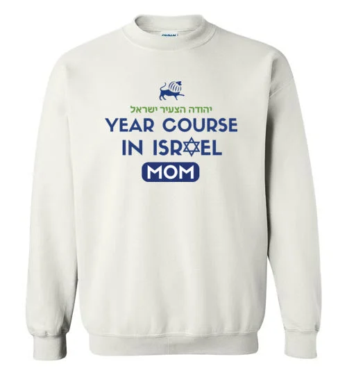 portable camping tea racks-Young Judaea Israel Crewneck Sweatshirt - Year Course Mom