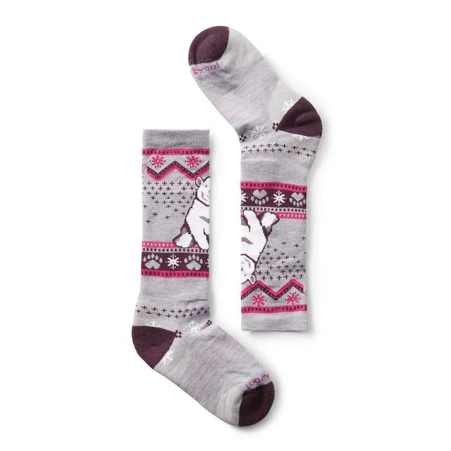 Camping hiking outdoor buzz-Kids' Wintersport Polar Bear Pattern Over The Calf Socks