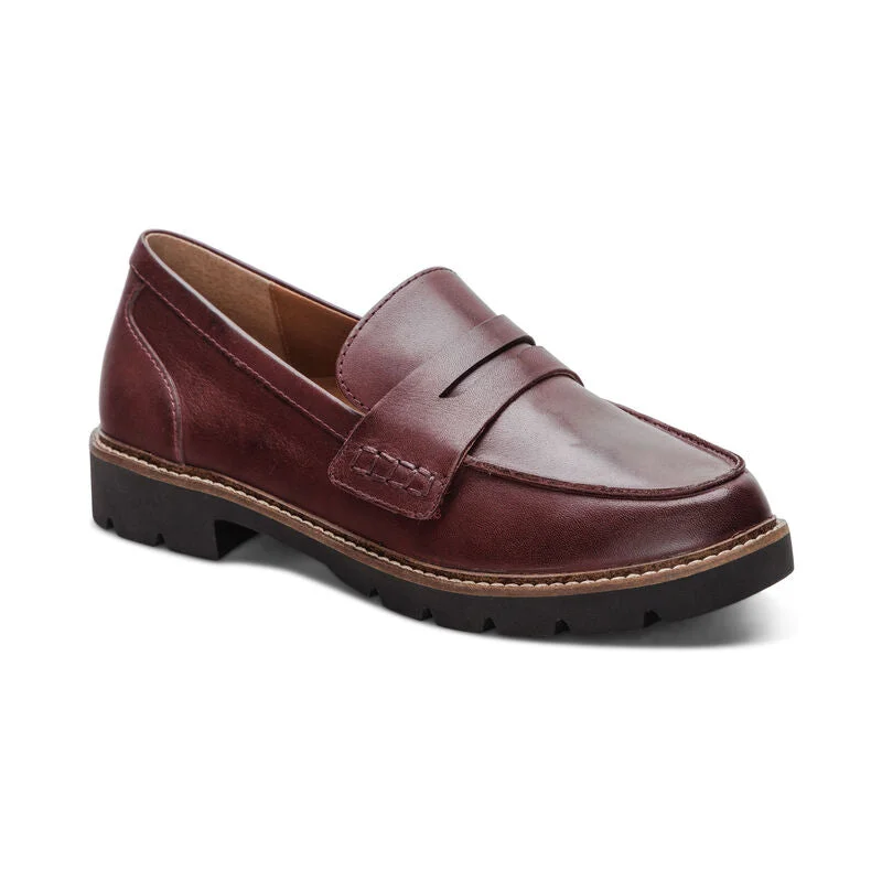 Camping hiking trail high-Women's Collette Arch Support Loafer - Burgundy