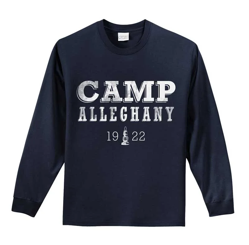 Camping hiking trail slope-Alleghany Distressed Long Sleeve Tee