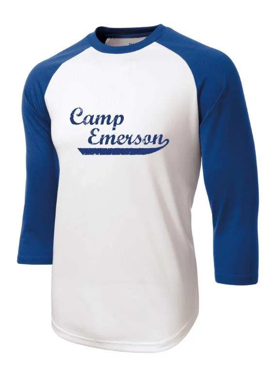 Camping hiking trail clean-Retro Camp Emerson Baseball Tee