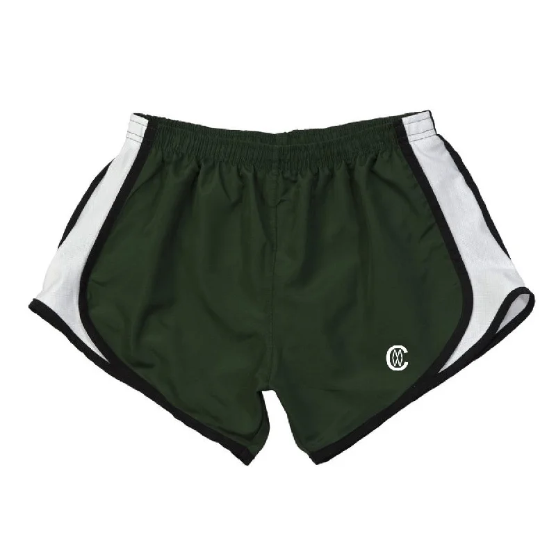 Camping hiking trail flair-Camp Merrie-Woode Retro Logo Running Shorts