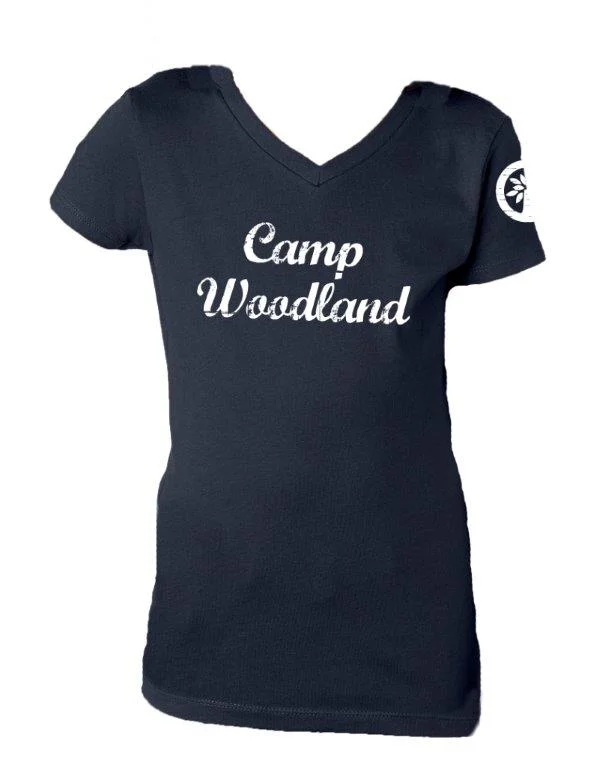 Camping hiking gear kick-Camp Woodland V-Neck Tee