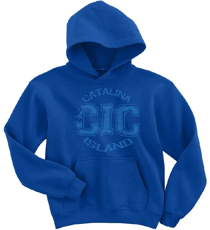 Camping hiking gear wave-Catalina Island Camps Distressed Print Hoodie