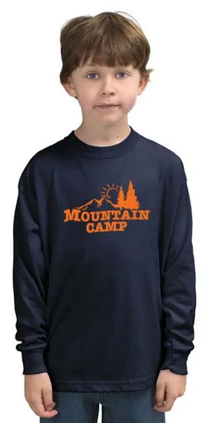 Camping hiking nature spark-Mountain Camp Logo Long Sleeve