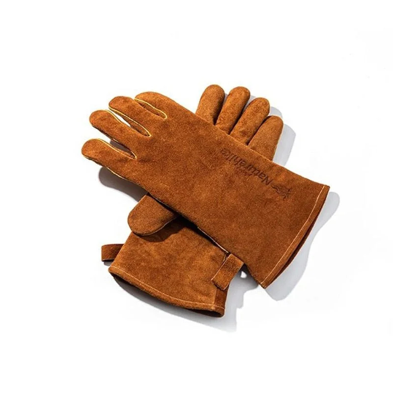 Camping hiking trail tough-[Y.E.S] Naturehike Flame Retardant Cow Split Leather Glove