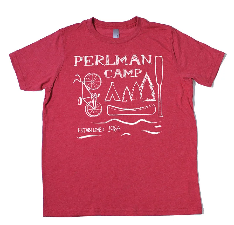 Camping hiking outdoor glow-Perlman Camp Sketch Tee