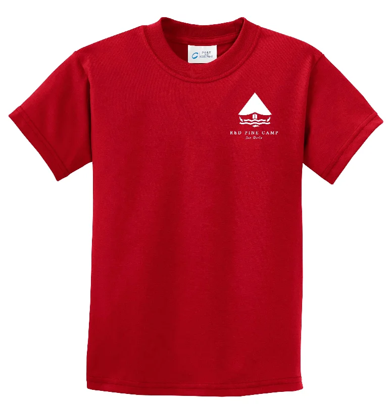 Camping hiking gear spark-Red Pine Camp Logo Tee