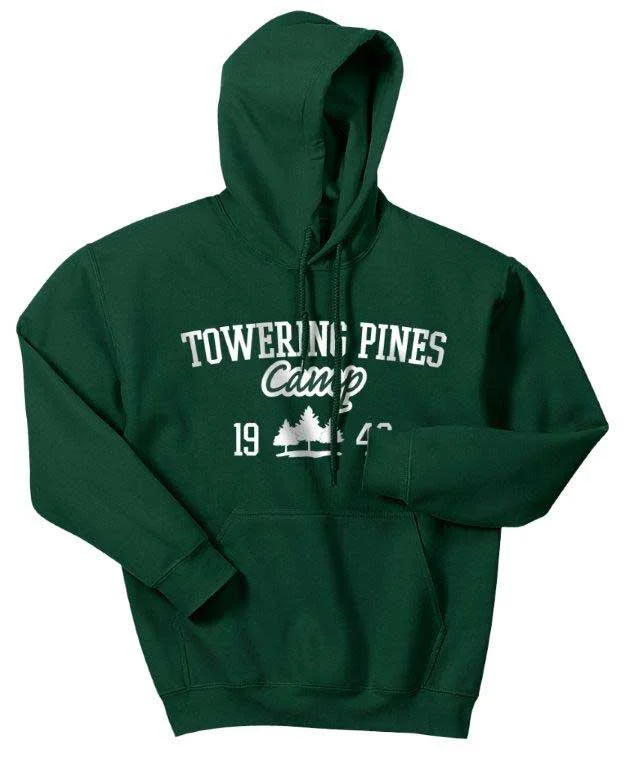 Camping hiking rugged treks-Towering Pines Camp Hoodie