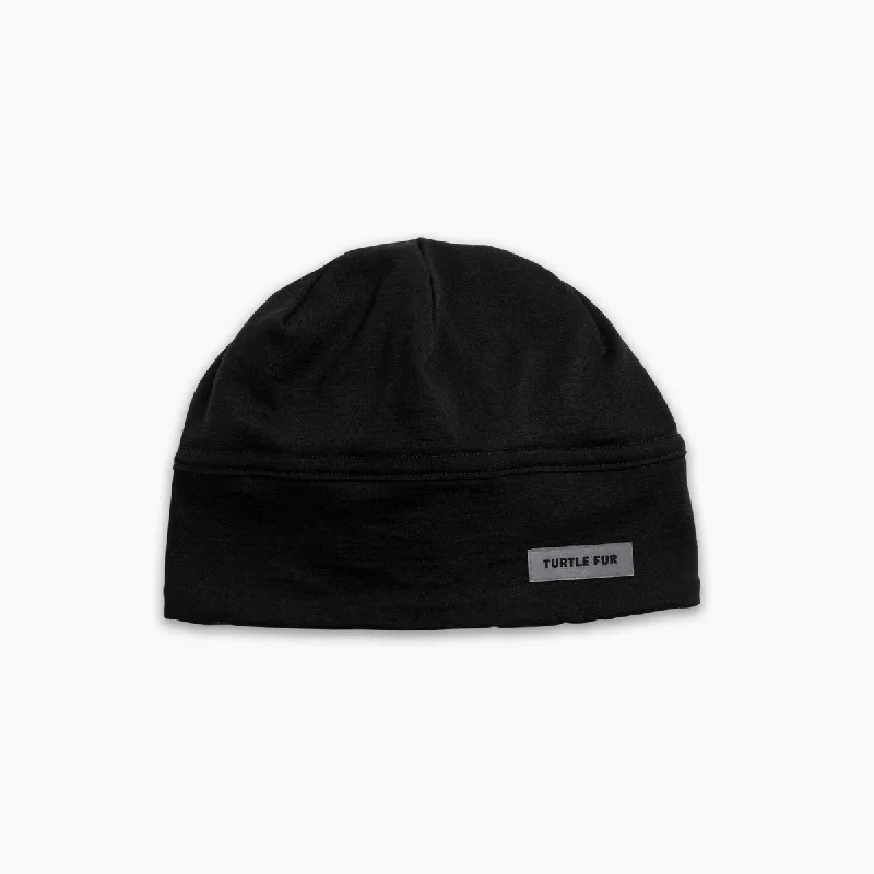 Camping hiking trail skip-Carefree Superfine Merino Wool Beanie - Black