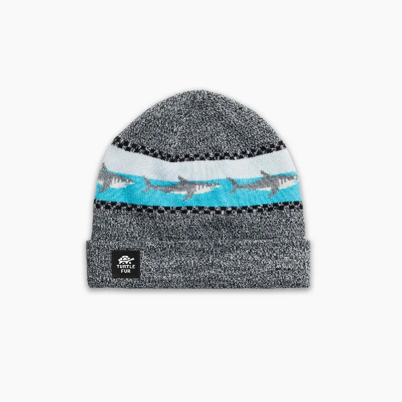 Camping hiking trail magic-Kids' Shark Attack Beanie - Gray