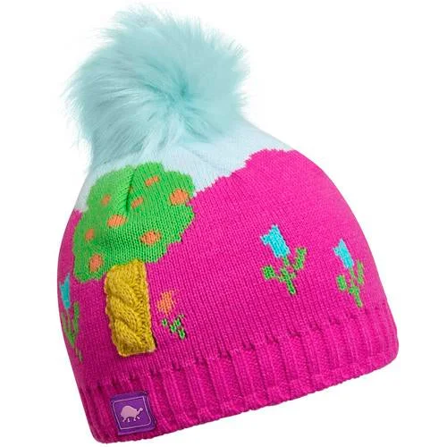 Camping hiking trail open-Kids' Sweetie Faux Fur Pom - Hot Pink