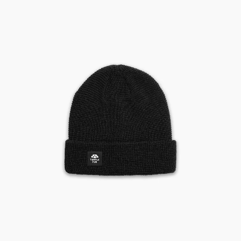 Camping hiking trail triumphs-Merino Wool Homer Watch Cap - Black