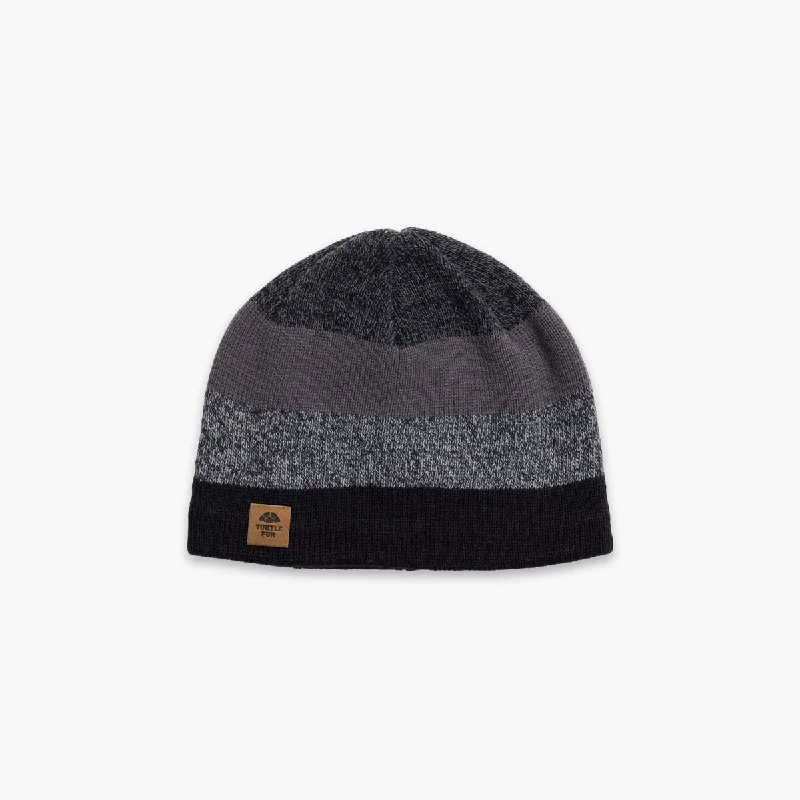 Camping hiking gear beat-Ocean Ragg Wool BTV Beanie - Black Heather