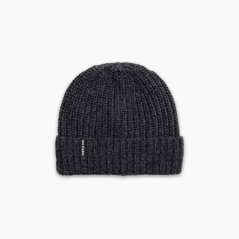 Camping hiking nature glow-Ocean Ragg Wool Ethan Beanie - Black