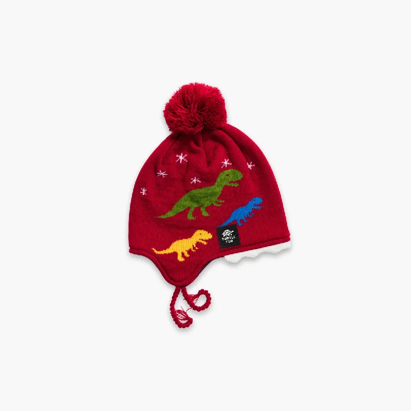 Camping hiking trail puff-Toddler Chomp Chomp Earflap - Red